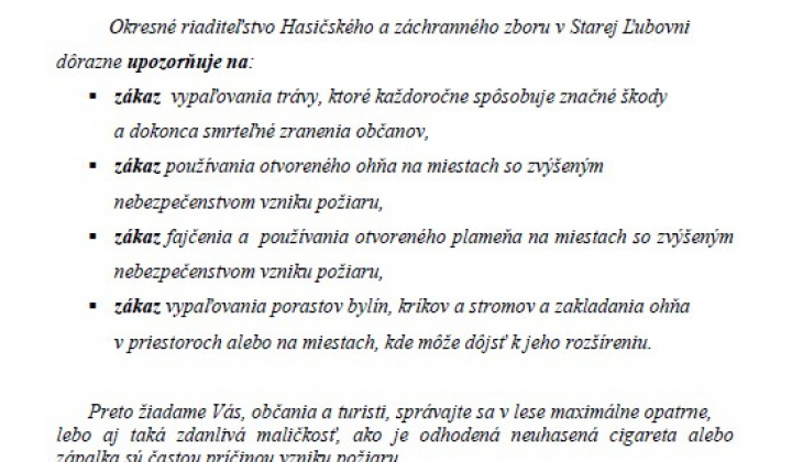Aktuality / Opatrenia na zabezpečenie ochrany lesov pre požiarmi v roku 2023 - foto