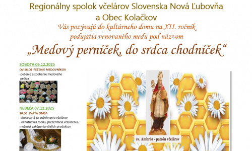 Medový perníček, do srdca chodníček | Obec Kolačkov