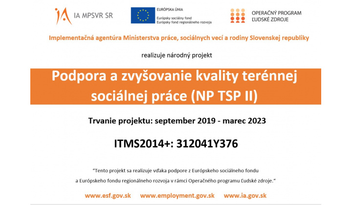 Národný projekt Terénna sociálna práca v obciach
